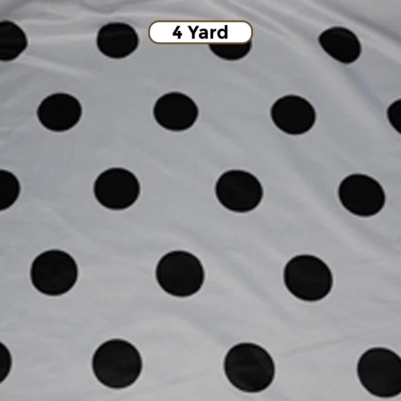 White Black Polka Dot Satin Print Fabric 60" Wide Dull Satin Design